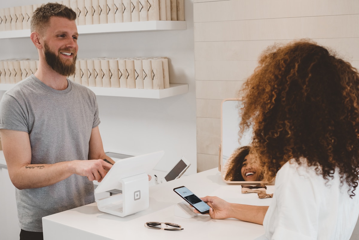 Retail checkout with card payment—where GS1 barcode costs affect every SKU you sell